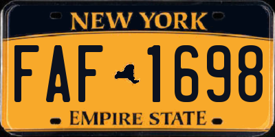 NY license plate FAF1698