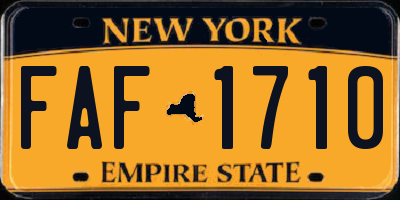 NY license plate FAF1710