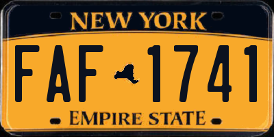 NY license plate FAF1741