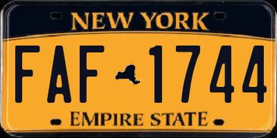 NY license plate FAF1744