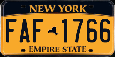 NY license plate FAF1766