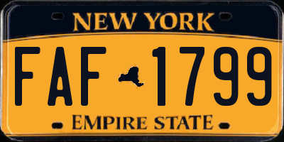 NY license plate FAF1799