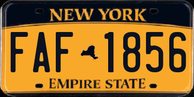 NY license plate FAF1856