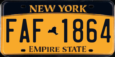 NY license plate FAF1864