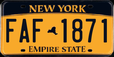 NY license plate FAF1871