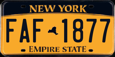 NY license plate FAF1877