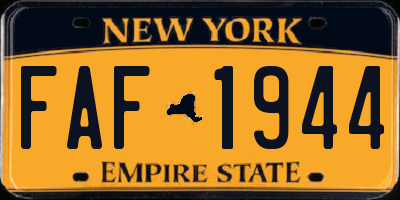 NY license plate FAF1944