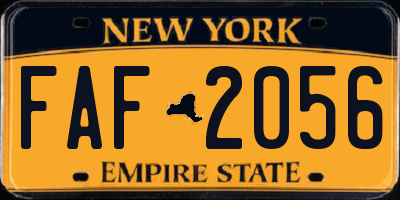 NY license plate FAF2056