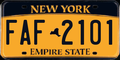 NY license plate FAF2101