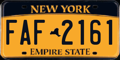 NY license plate FAF2161