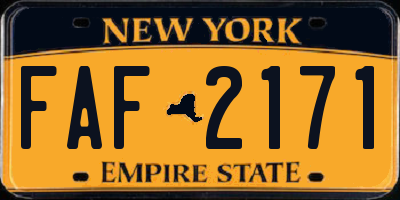 NY license plate FAF2171