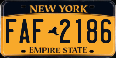 NY license plate FAF2186