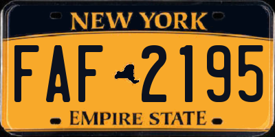 NY license plate FAF2195