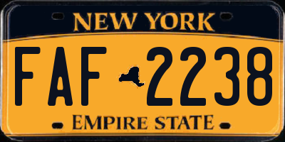 NY license plate FAF2238