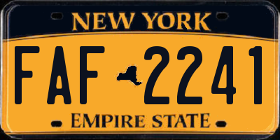 NY license plate FAF2241