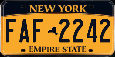 NY license plate FAF2242