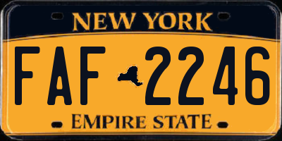 NY license plate FAF2246