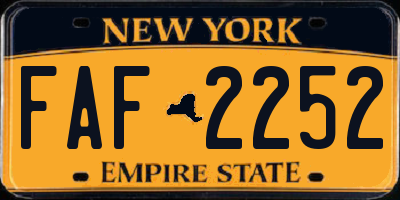 NY license plate FAF2252