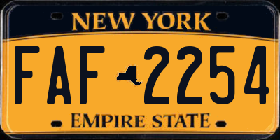 NY license plate FAF2254