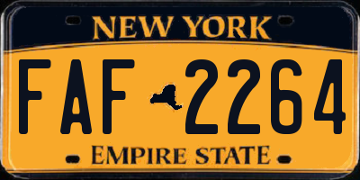 NY license plate FAF2264