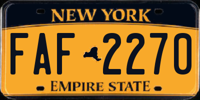 NY license plate FAF2270