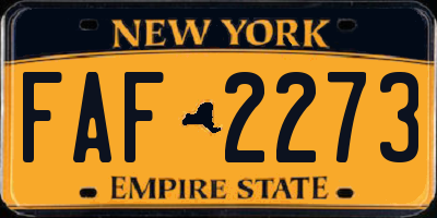 NY license plate FAF2273