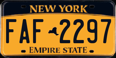 NY license plate FAF2297