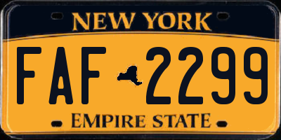 NY license plate FAF2299