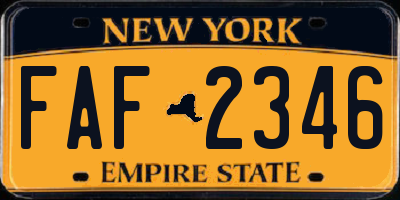 NY license plate FAF2346