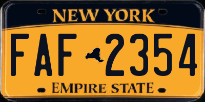 NY license plate FAF2354