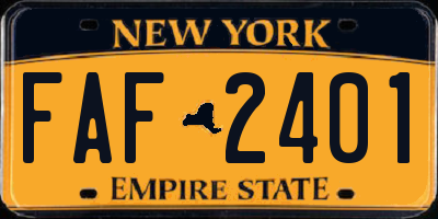 NY license plate FAF2401