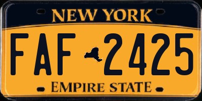 NY license plate FAF2425