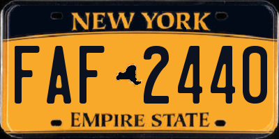 NY license plate FAF2440