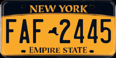 NY license plate FAF2445