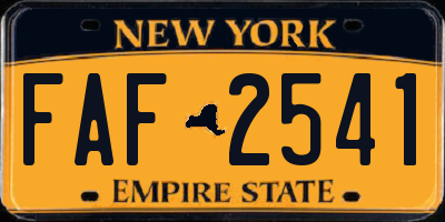 NY license plate FAF2541