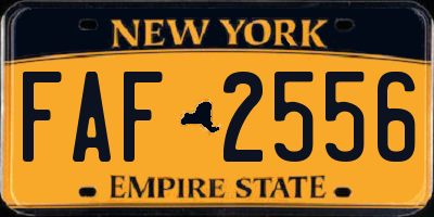 NY license plate FAF2556