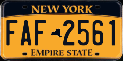 NY license plate FAF2561