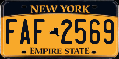 NY license plate FAF2569