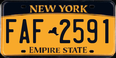 NY license plate FAF2591
