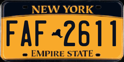 NY license plate FAF2611