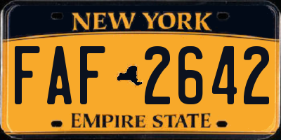 NY license plate FAF2642