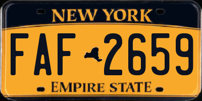 NY license plate FAF2659