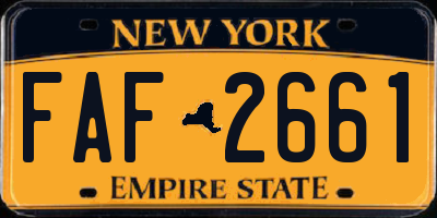 NY license plate FAF2661