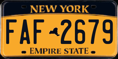 NY license plate FAF2679