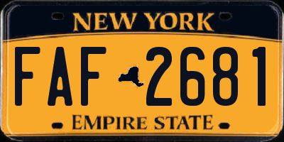 NY license plate FAF2681