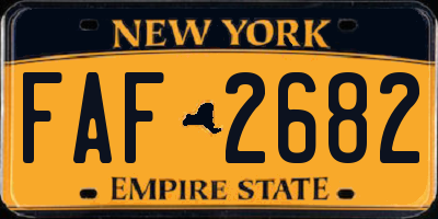 NY license plate FAF2682