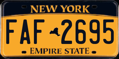 NY license plate FAF2695