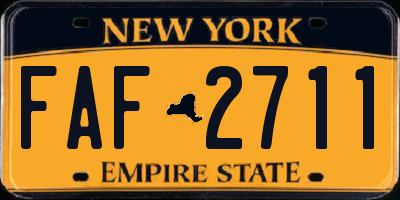 NY license plate FAF2711