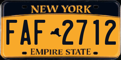 NY license plate FAF2712