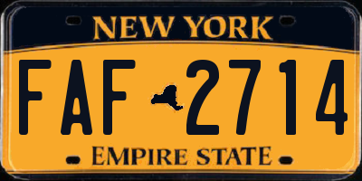 NY license plate FAF2714